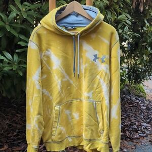 Under Armour Custom Bleach Splatter Yellow and White Hoodie